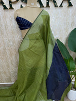 Green Linen Cotton Saree 303