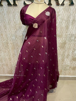 Wine Cotton Kota Checks Saree 66