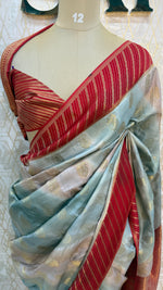 Blue Banarasi Soft Crepe Saree 82