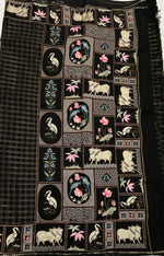 Black Soft Tussur Embroidery Saree 21