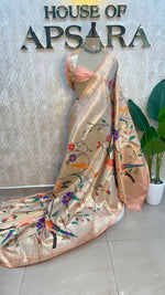 Gold n Peach Paithani Tissue Saree 100