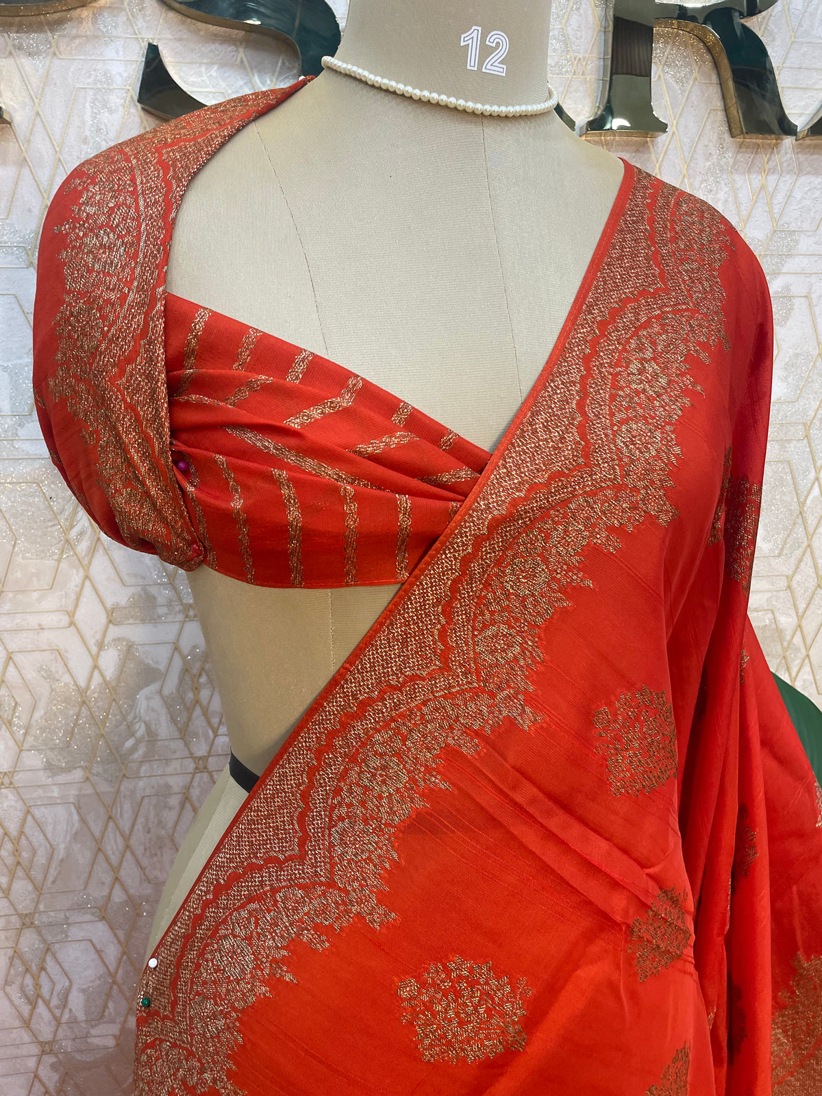 Orange Banarasi Tussur Saree 102