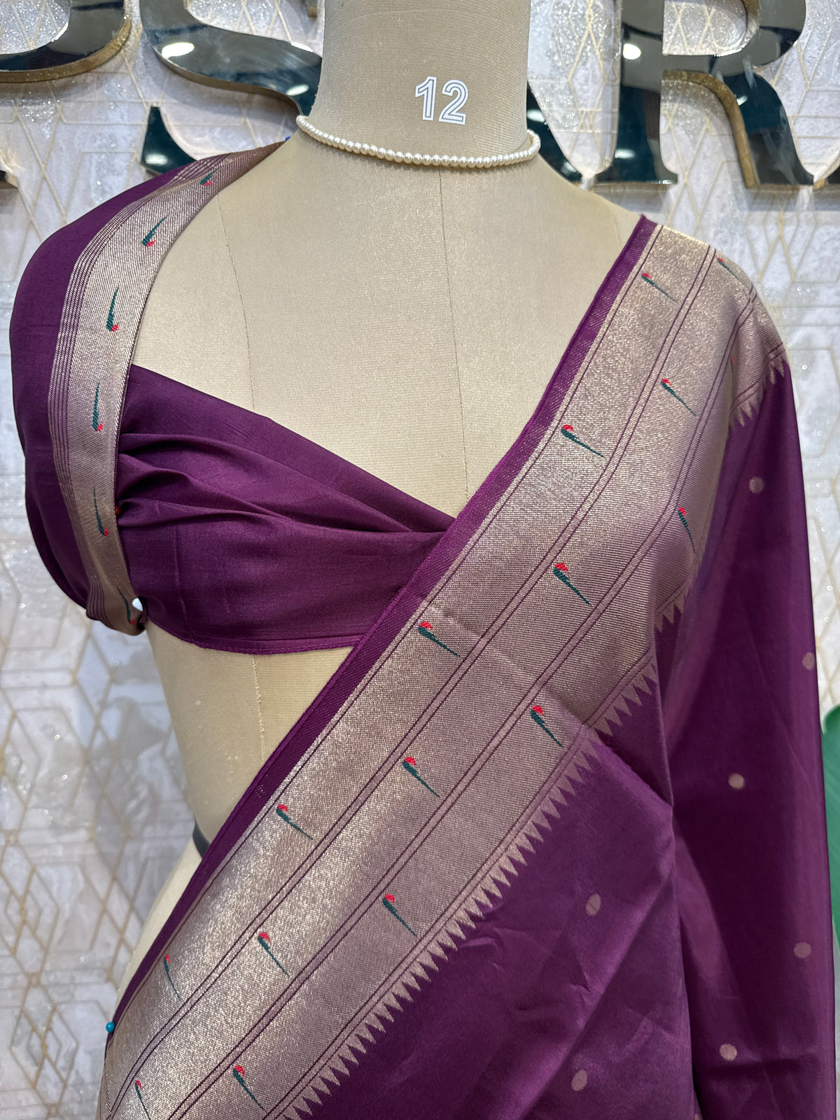 Purple Crepe Silk Paithani Saree 205