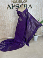 Purple Banarasi Tussar Georgette Saree 307