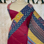 Maroon Patchwork saree 317