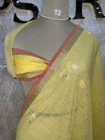 Yellow Jute Lenin Saree 68