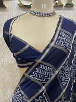 Navy Blue Assam Silk Saree 23