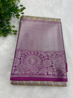 Gold n Pink Brocade Semi Kanchi Tissue Saree