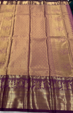Gold n Purple Brocade Semi Kanchi Tissue Saree