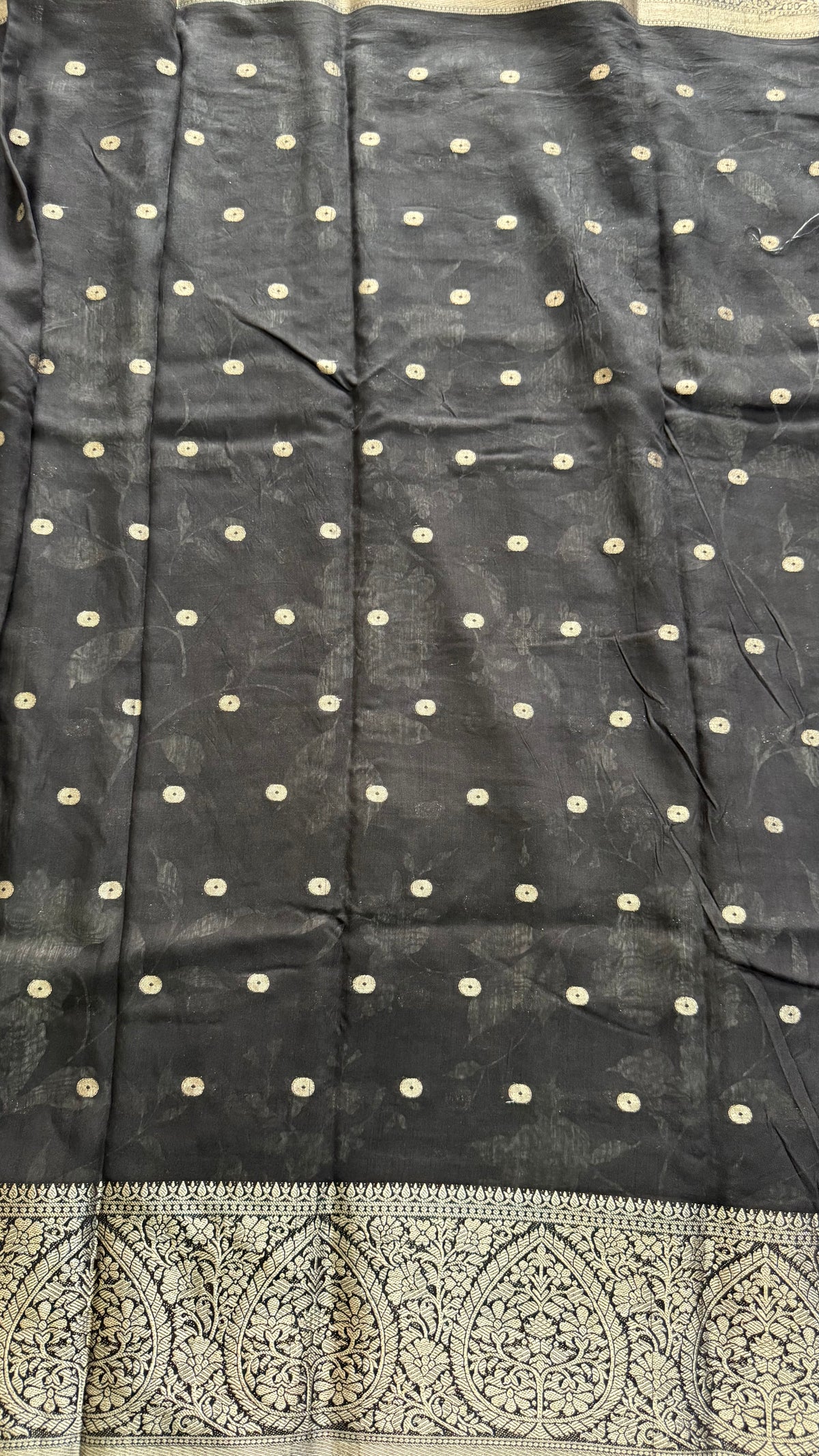 Black Soft Butter Tussar saree