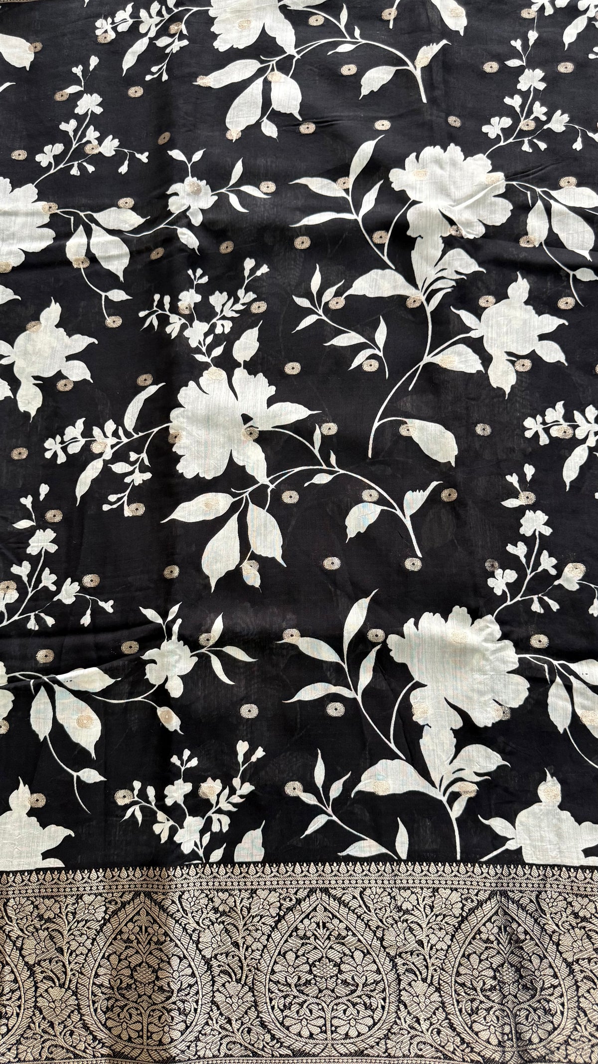 Black Soft Butter Tussar saree