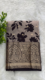 Ash grey Soft Butter Tussar saree