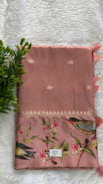 Pink Banarasi Soft tussarDigital print