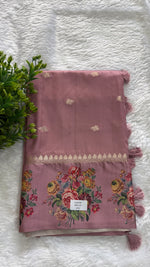 Pink Banarasi Soft tussarDigital print