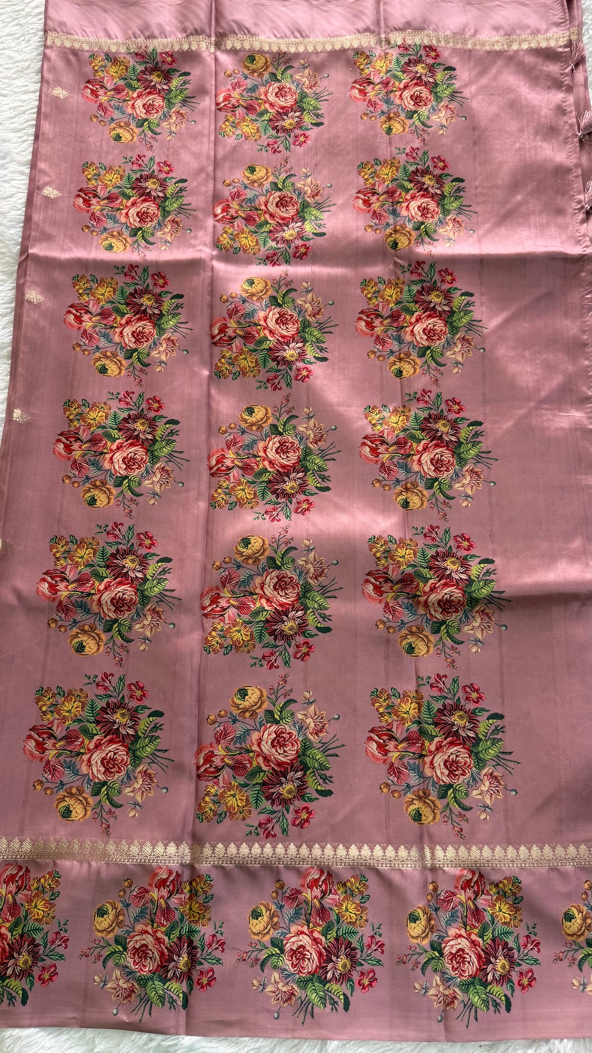 Pink Banarasi Soft tussarDigital print