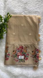 Cream Banarasi Soft tussar Digital print