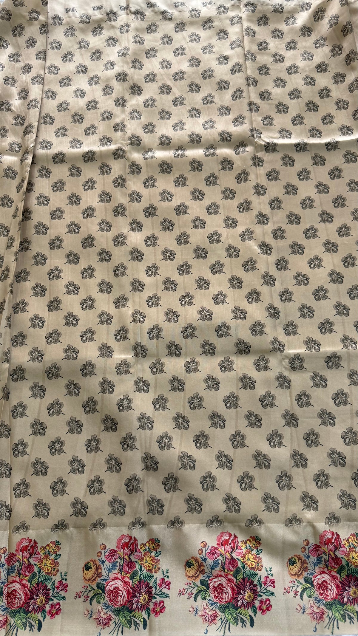 Cream Banarasi Soft tussar Digital print