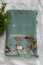 Pastel Sky Banarasi Soft tussarDigital print