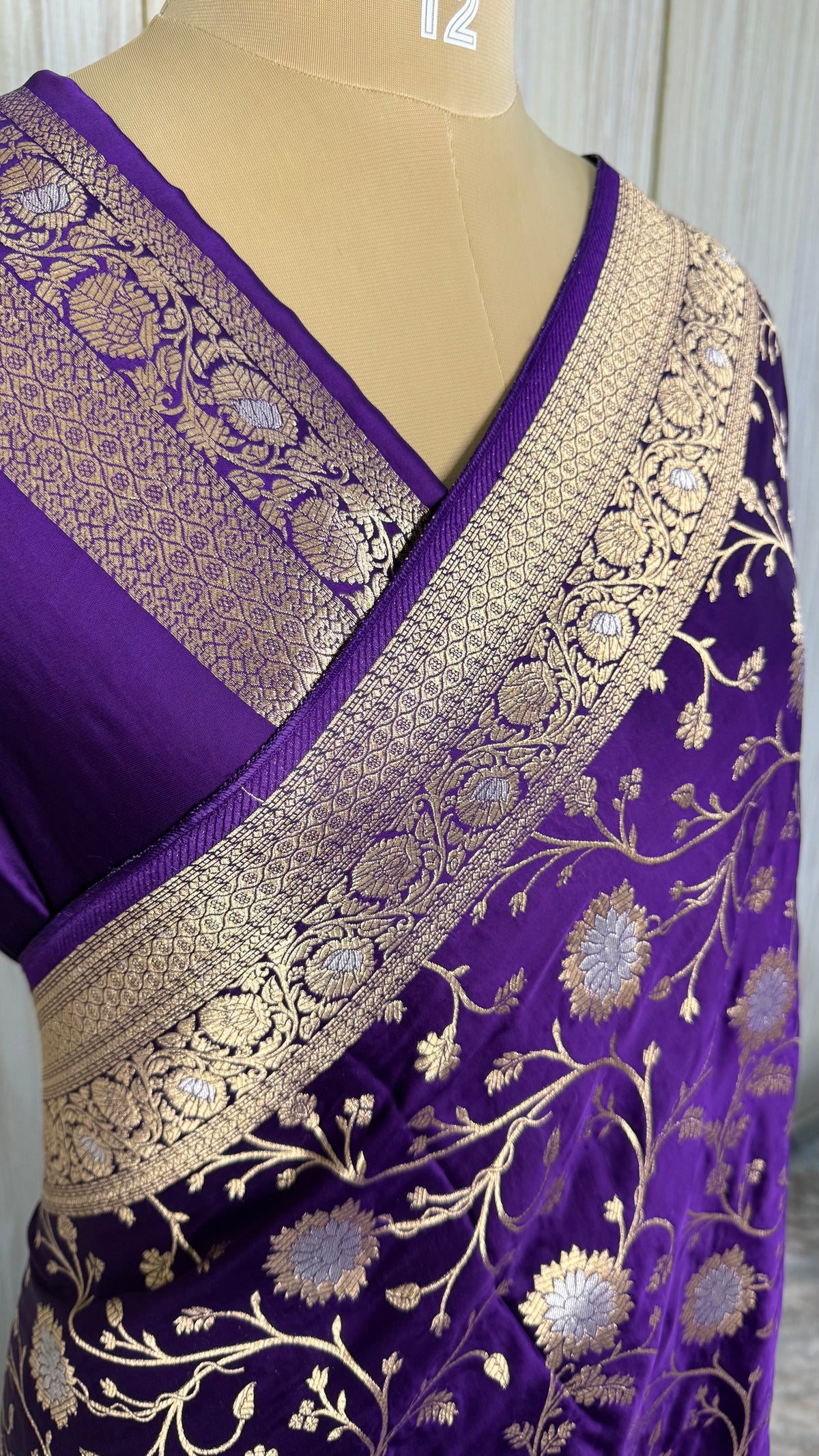 Purple Mashru Satin Silk Saree
