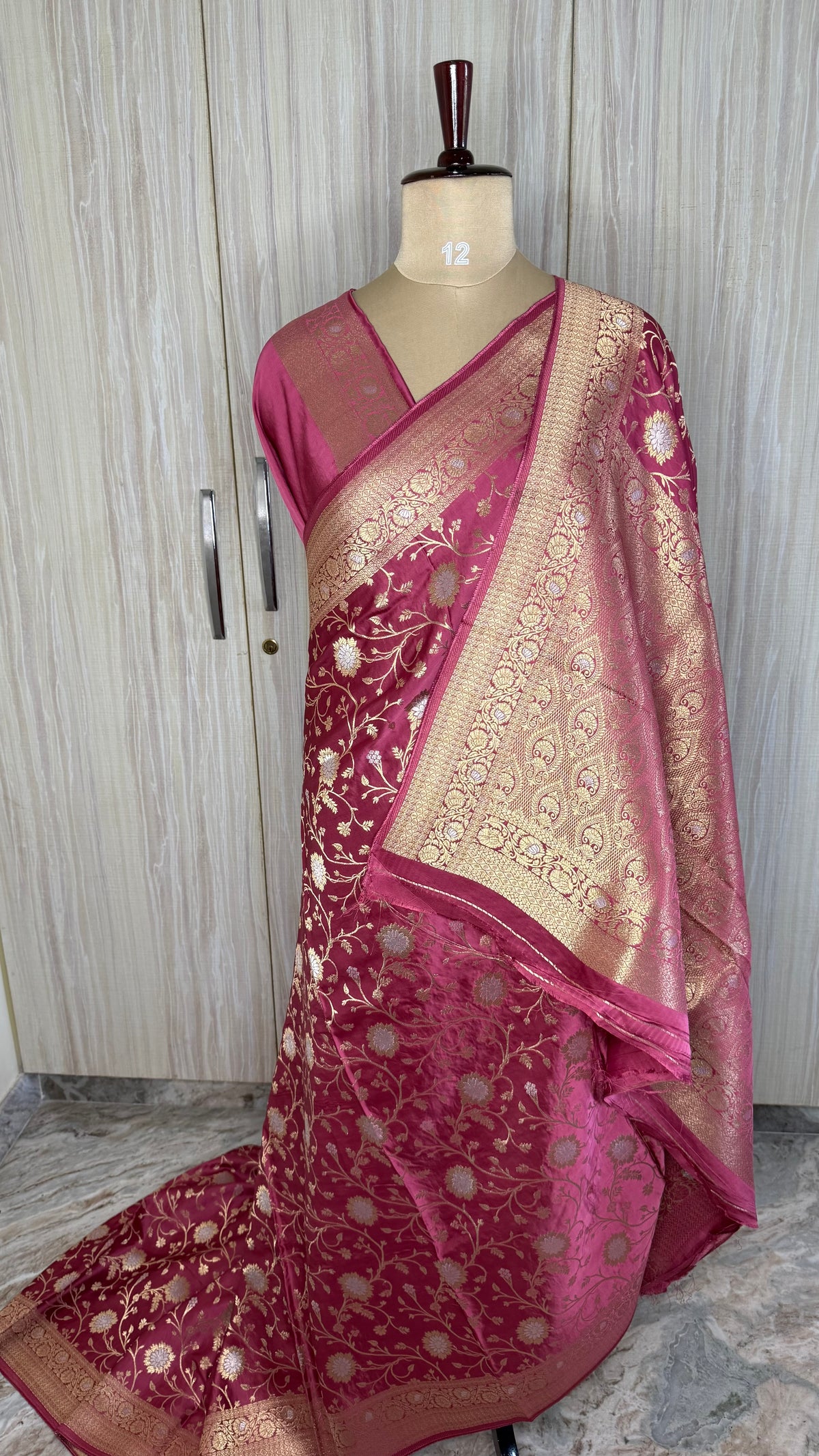 Pink Mashru Satin Silk Saree
