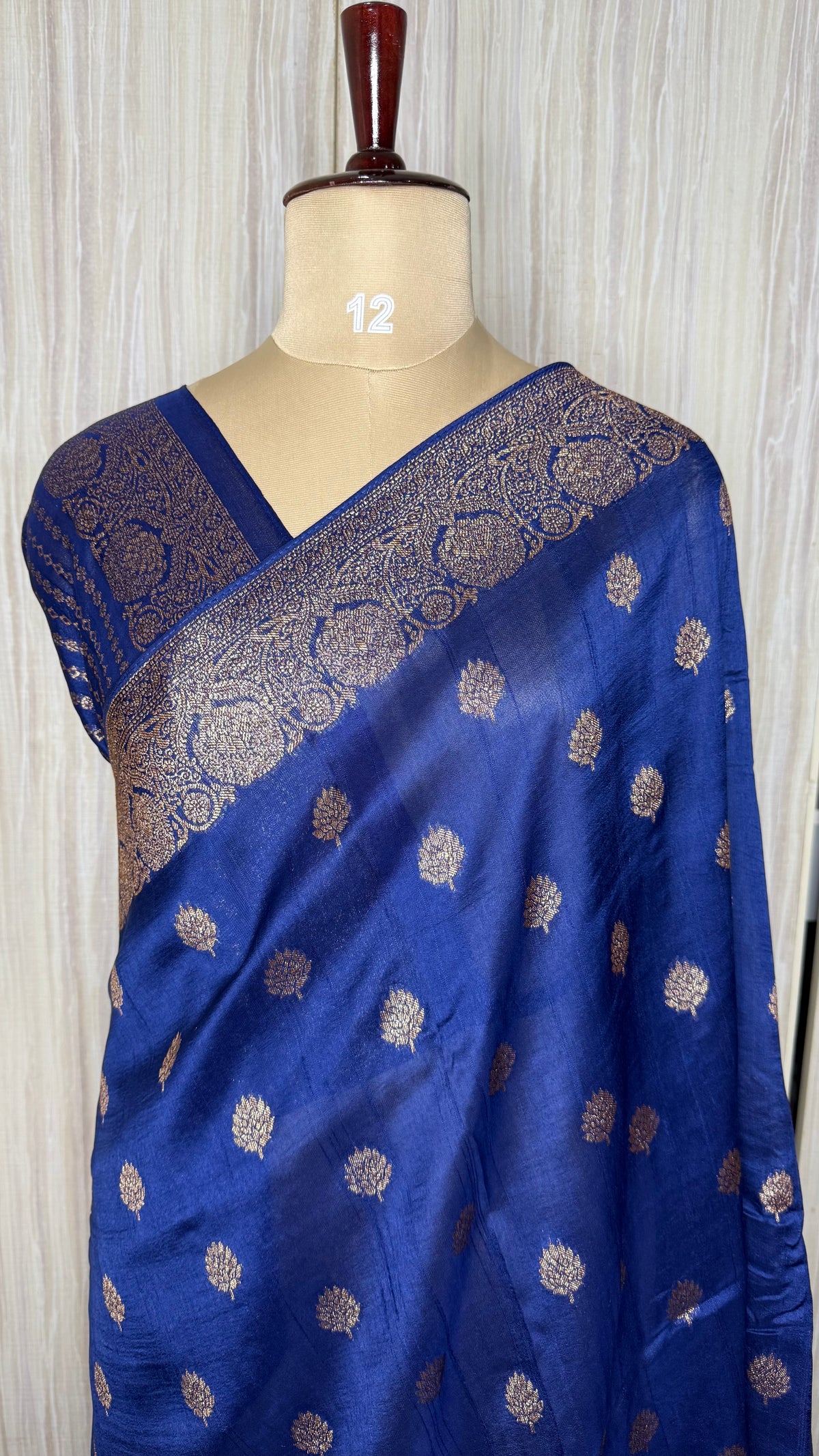 Navy Blue Tussar silk