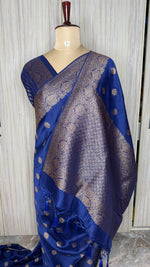 Navy Blue Tussar silk