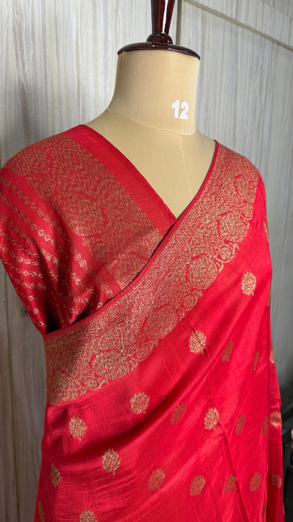 Red Tussar silk