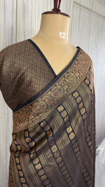Black Linen with Brocade Saree
