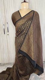 Black Linen with Brocade Saree