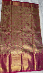 Pink n Gold Brocade Tissue Semi Silk