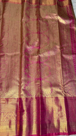 Pink n Gold Brocade Tissue Semi Silk