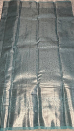 Pastel Blue Tissue Semi Silk Silver Zari Saree