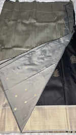 Black n Ash Grey Semi Soft Silk