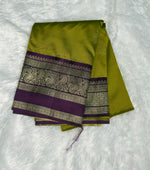 Mustard n Purple Semi Soft Silk