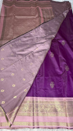 Wine Purple n Baby Pink Semi Soft Silk