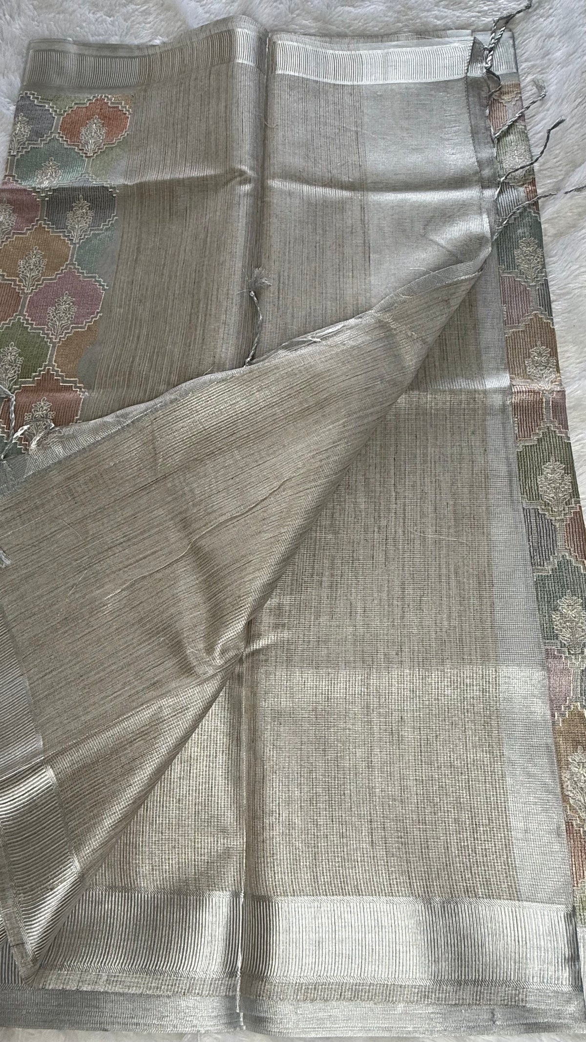 Silver Tissue Saree
