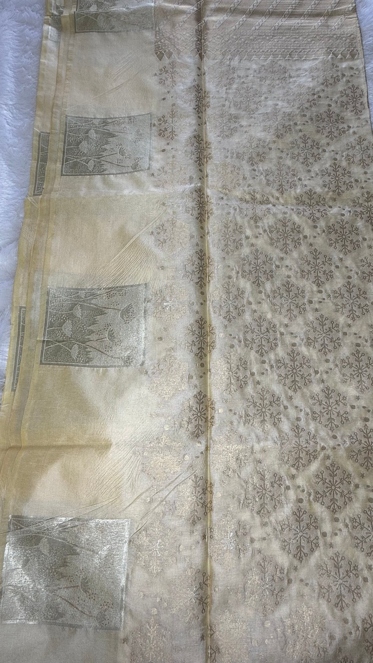 Traditional Cream Saree