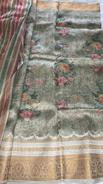 Green TissueDigital Print Saree