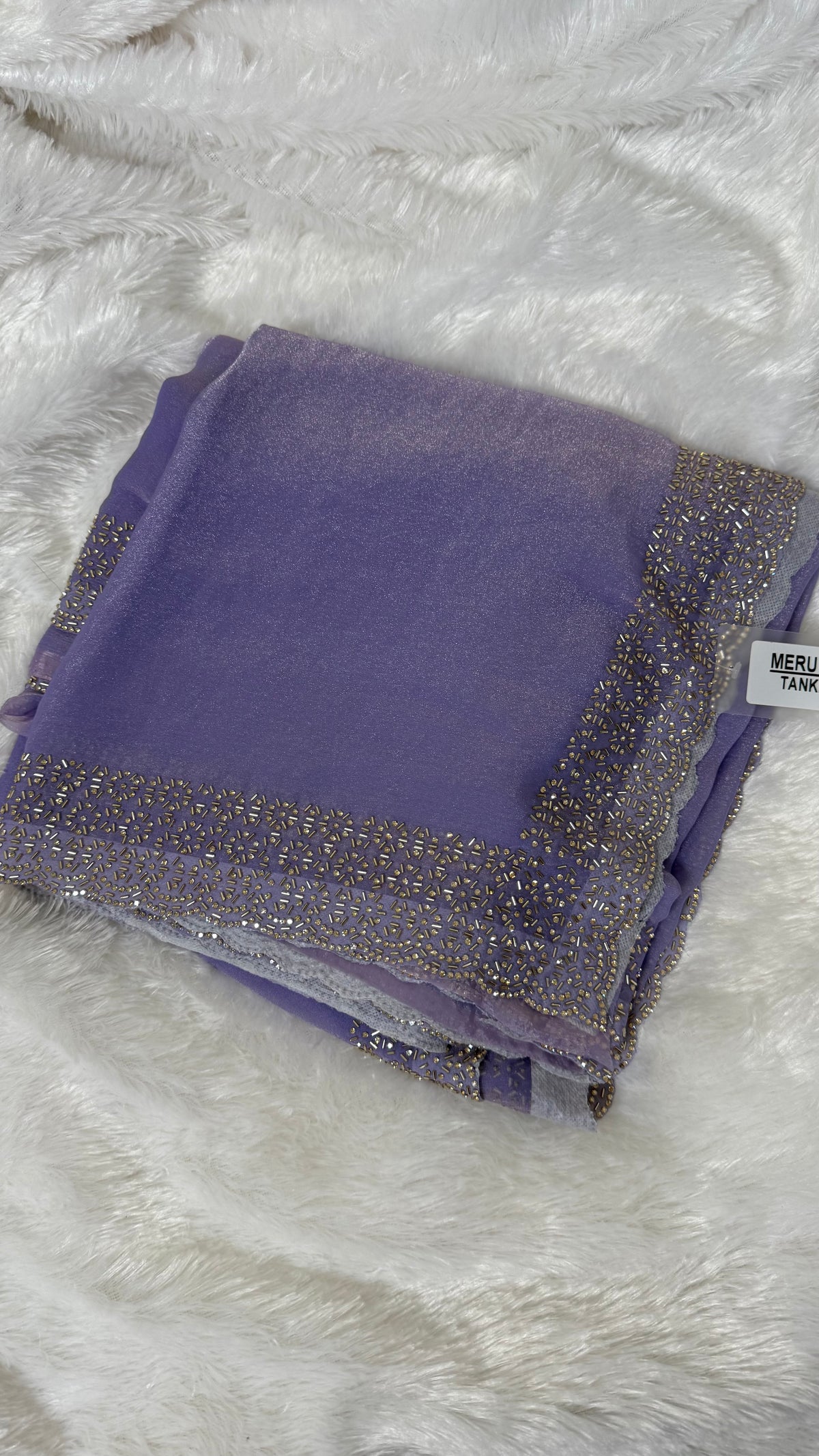 Lilac Shimmer Designer Saree