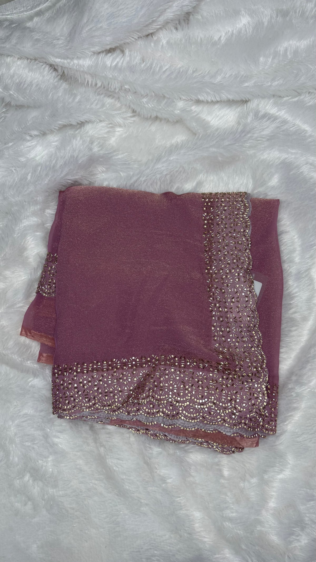 Pink Shimmer Designer Saree