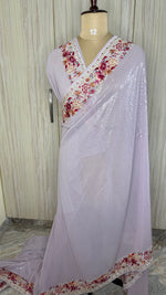 Lilac sequin Designer Saree