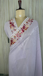 Lilac sequin Designer Saree