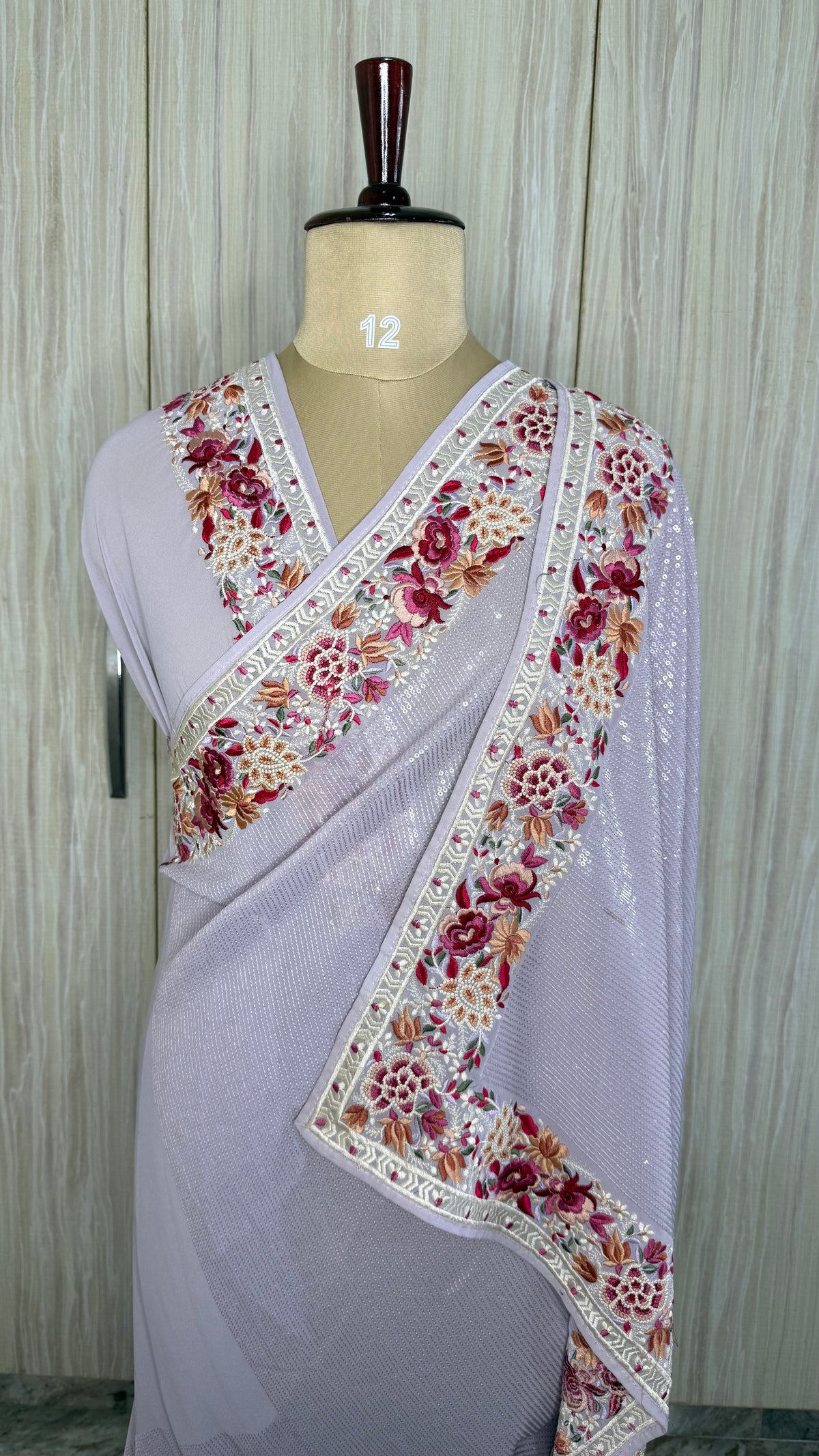 Lilac sequin Designer Saree