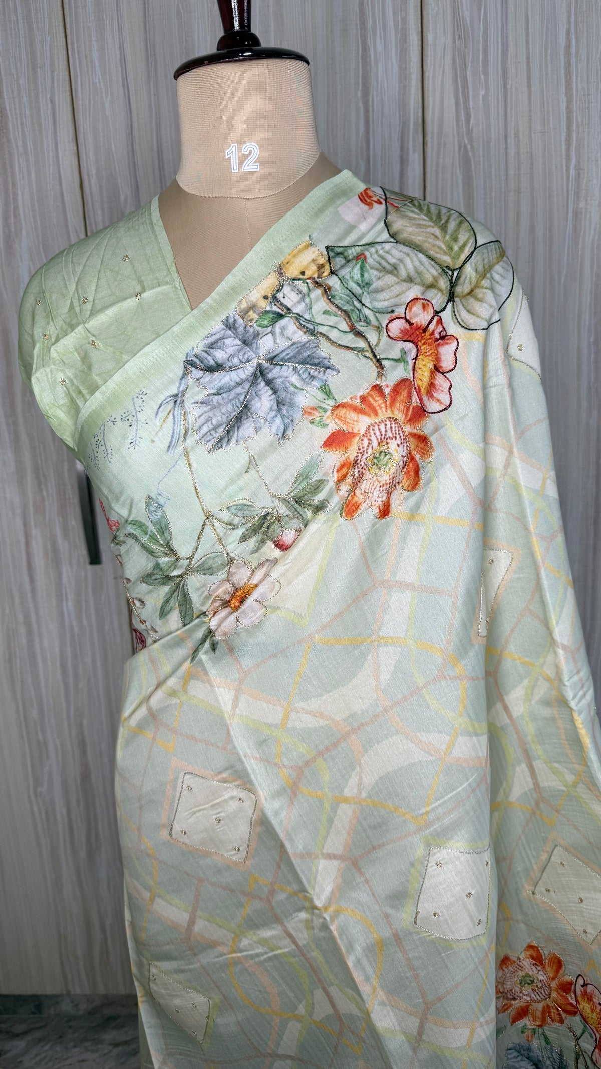 Pista Green Soft Tussar Saree