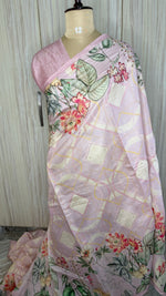 Baby Pink Soft Tussar Saree