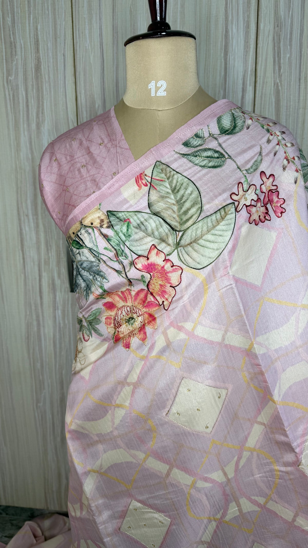 Baby Pink Soft Tussar Saree