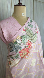 Baby Pink Soft Tussar Saree