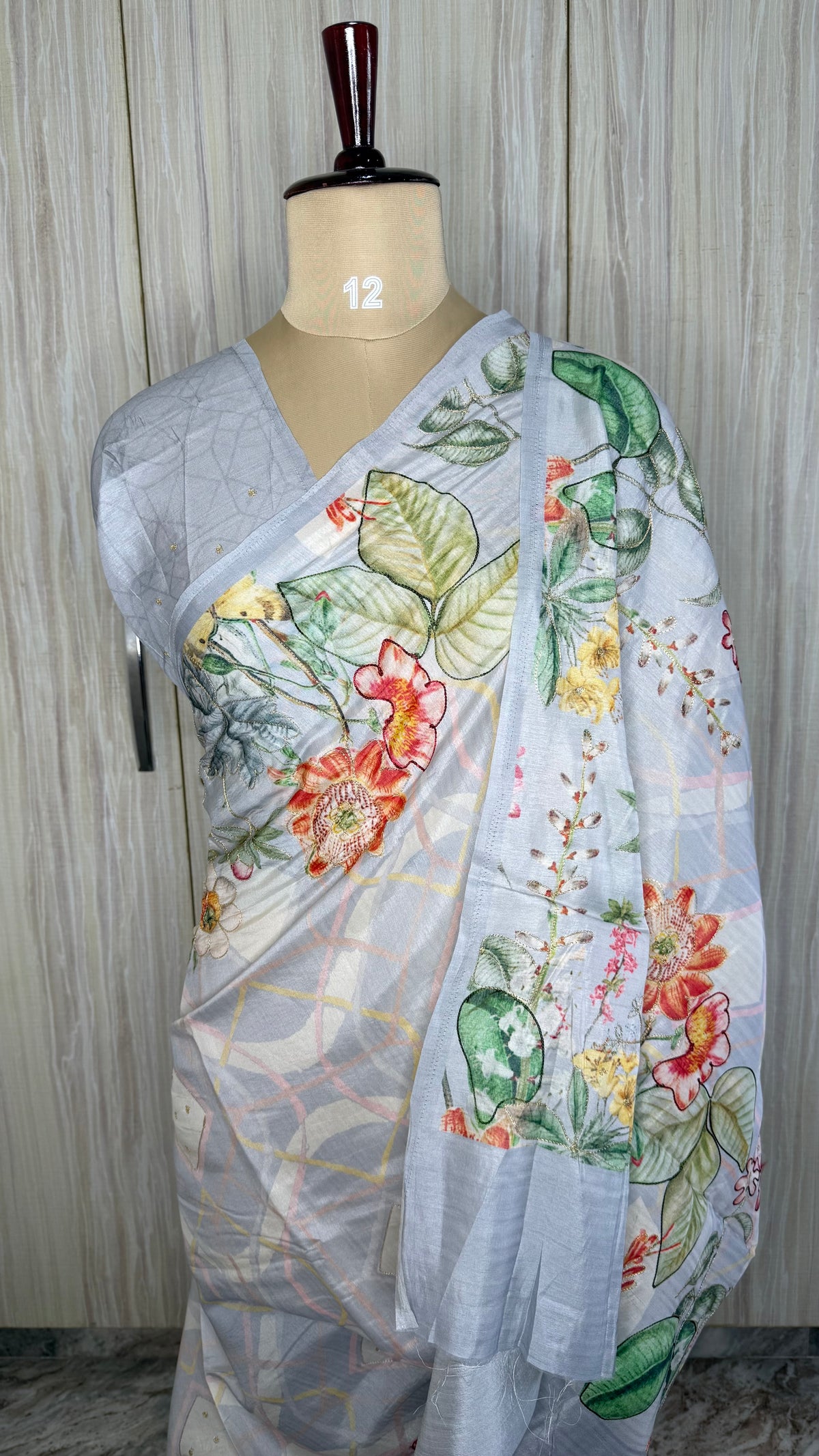 Grey Soft Tussar Saree