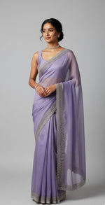 Lilac Shimmer Designer Saree