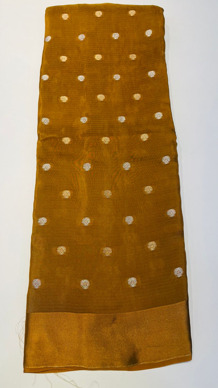 Mustard Yellow Butta With Satin Border